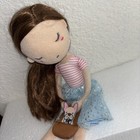 Aurora Little Lilly Floral Girl with French Bulldog Doll Plush Ragdoll 12" — photo 5