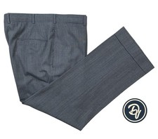 1980's 34 X 29 Brooks Brothers Grey  Blue Glen Plaid Wool Knit Trousers