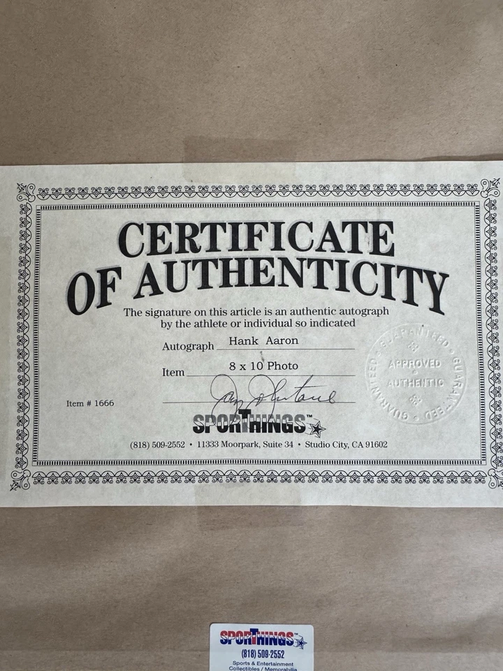 Hank Aaron Autographed Game Picture with Braves - 8" x 10" -PSA Certified - Image 4 of 4