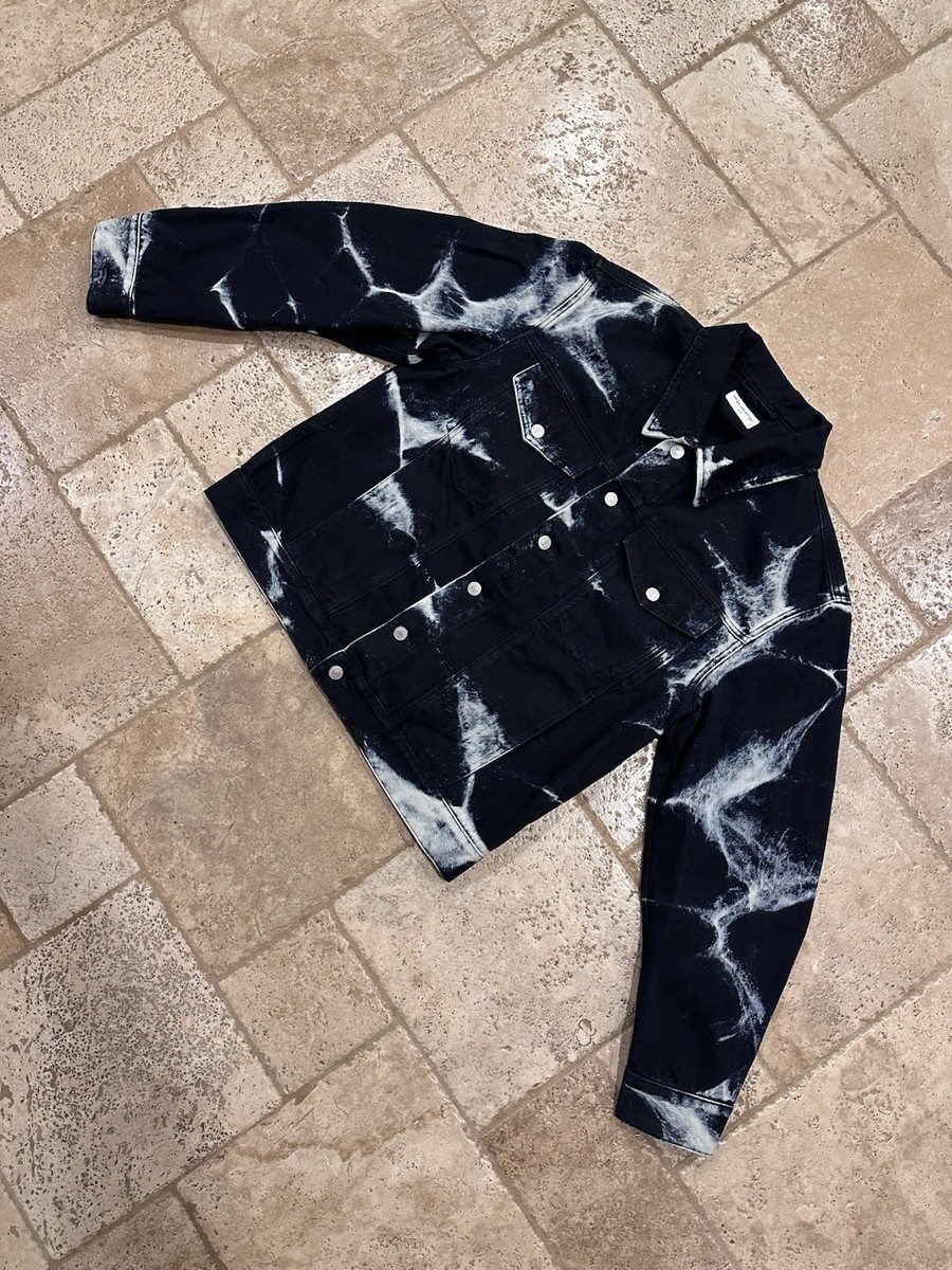 ジャケット・アウター Dries Van Noten FW14 Zipper Tie Dye Dries Van Noten Acid Wash Tie-Dye Bleach Black Denim Jacket | eBay