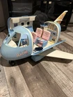 vintage 1999 Mattel Barbie Doll Blue Jumbo Jet Airplane playset untested
