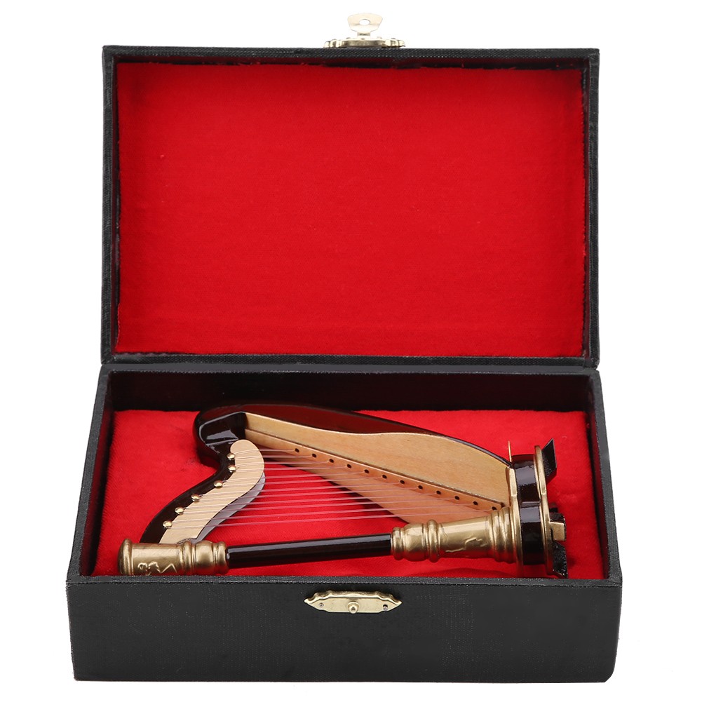 Wooden Miniature Harp Replica - Exquisite Gift For Music Room