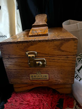 Griffin Shinemaster Wooden Shoe Shine Box Kit w/ Shoe Polish Accessories