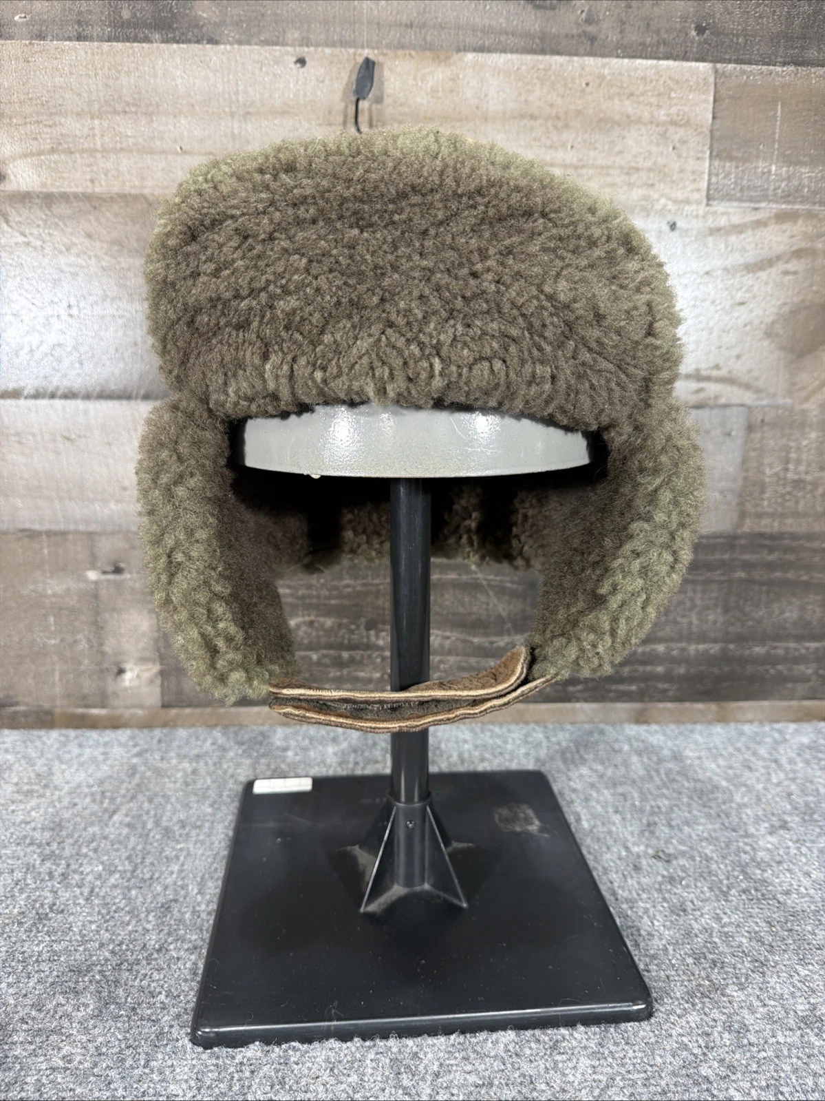 Vintage Aviator Trapper Hat Ushanka B3 Bomber Genuine Leather Sheepskin USA XL