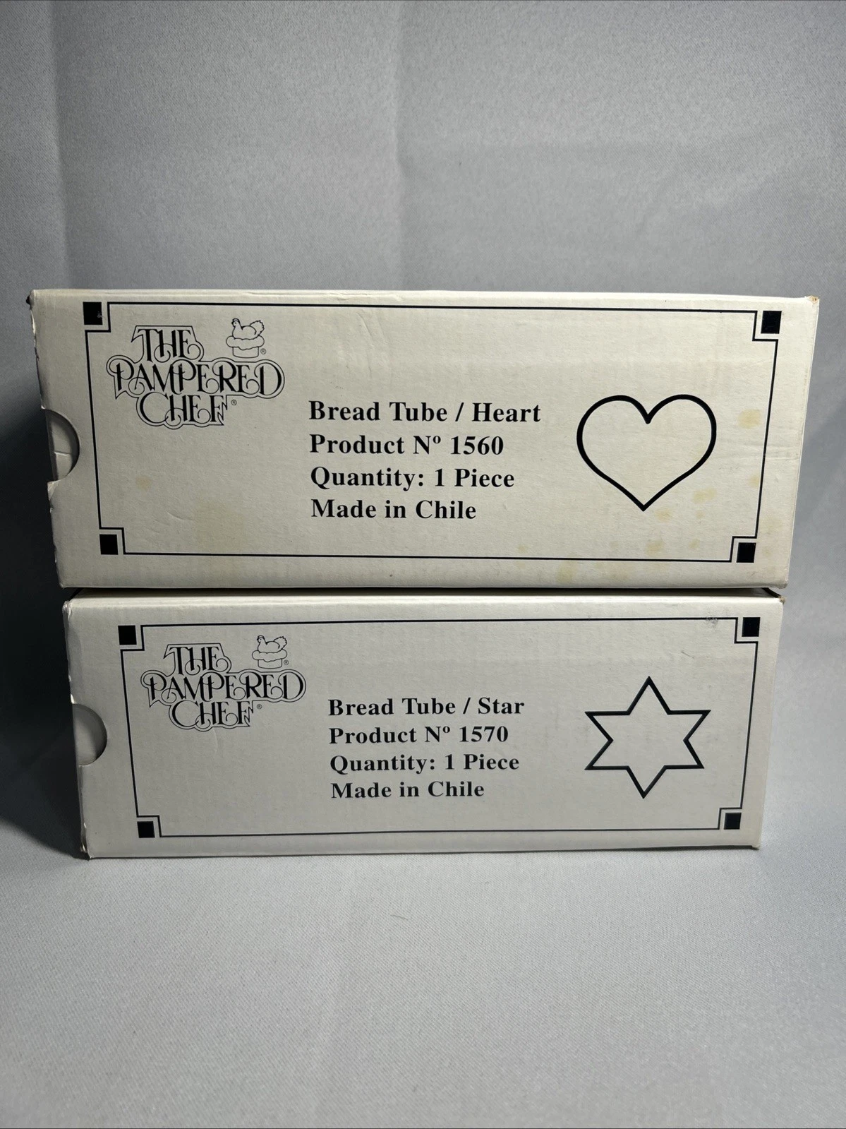 pampered chef Set Of 2 Bread Tubes Heart 1560 Star 1570