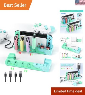 USB Type C Switch Charging Station - 6 Joycons, Game Card Storage & Protection
