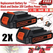 2Pack 2.0Ah For Black and Decker 20V Max Lithium Battery 20 Volt LBXR20 LBXR2020
