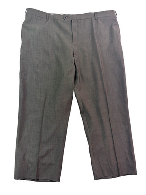 Joseph Abboud 48x29 Olive Green Check Dress Suit Pants Wool Flat Front Trousers