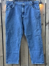 Wrangler Authentic Men  s Jeans Size 42 X 30 Blue Denim Relaxed Fit Work Or Play