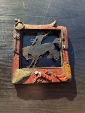 Western Cowboy Bronc Rider Metal Wall Art   H...