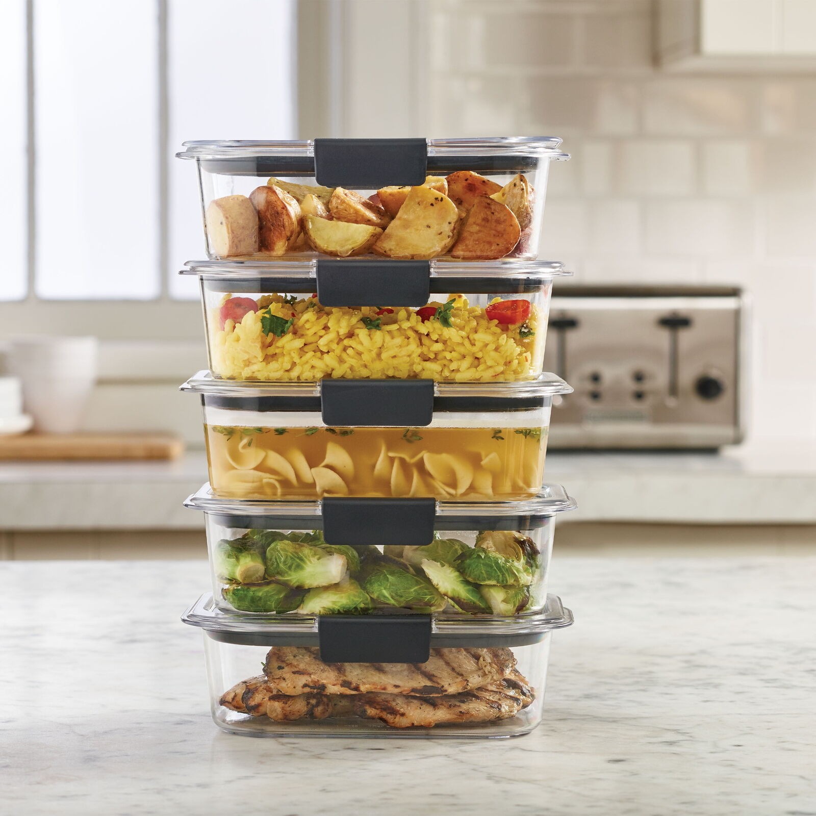 Rubbermaid Brilliance® 10-Piece Set, Clear and Airtight Food Storage Containers