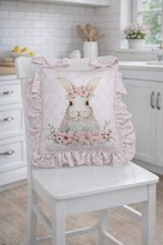 Kissenhülle Stuhlkissen Rüschen 40x40cm Hase Kaninchen Rosa Bunny Clayre & Eef