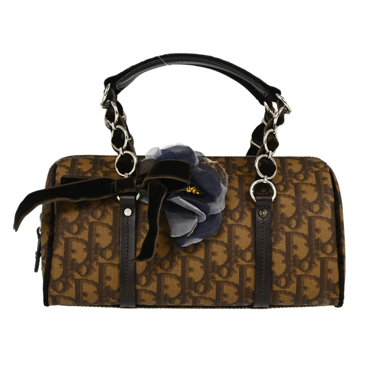 Sac à main romantique trotteur PVC marron Christian Dior 04 BO 0065 153209