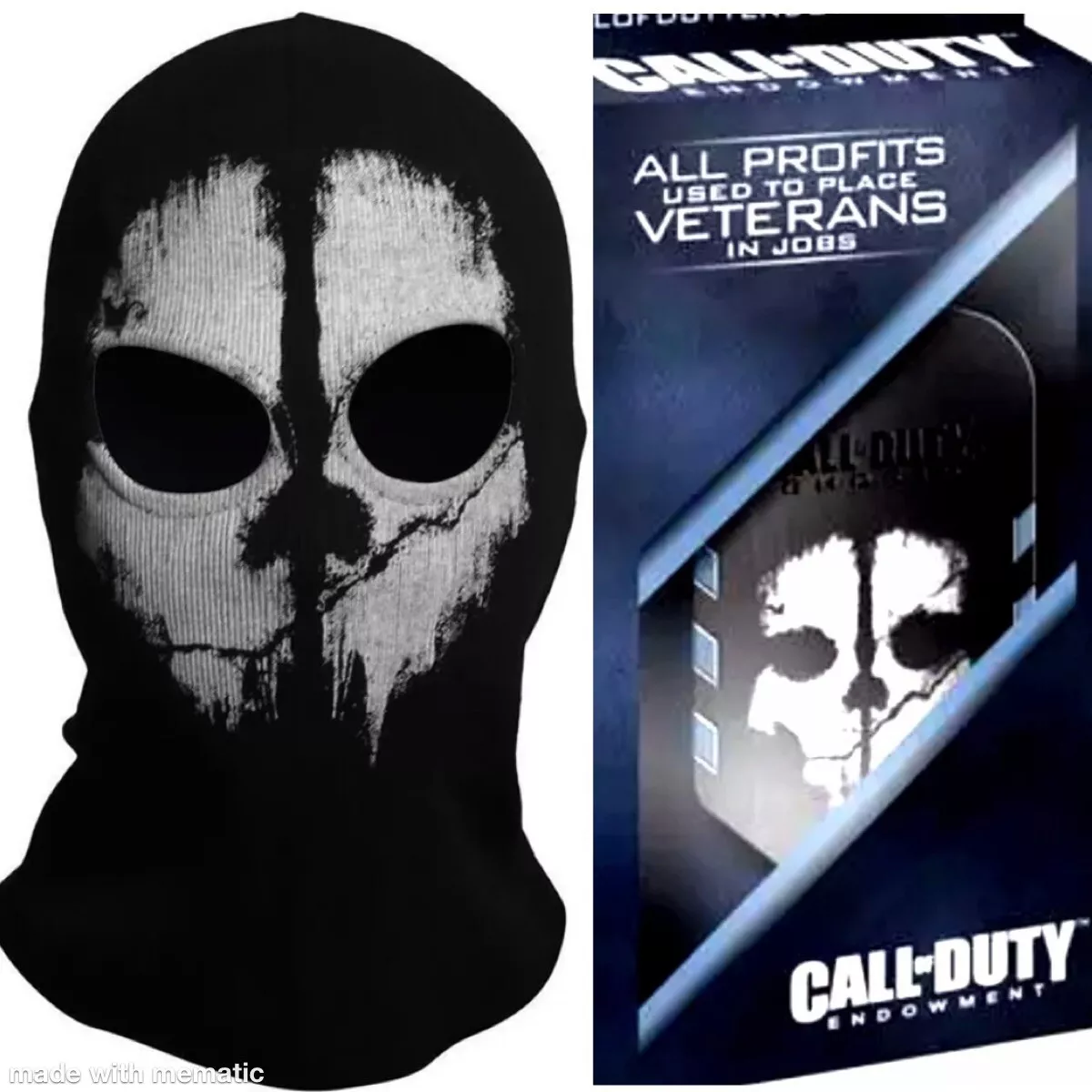 Adult Balaclava LOGAN GHOST FACE MASK SKI HOOD+ACTIVISION CALL OF DUTY DOG  TAGS