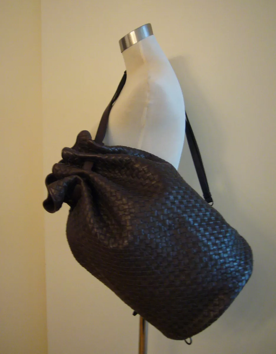 Bottega Veneta Vintage - Leather Hobo Bag - Black - Leather