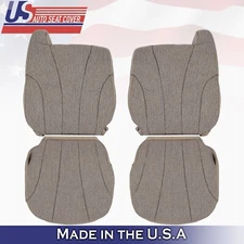 1999 2000 2001 2002 For Chevy Silverado WT 2x Top & 2x Bottom Cloth Covers Tan