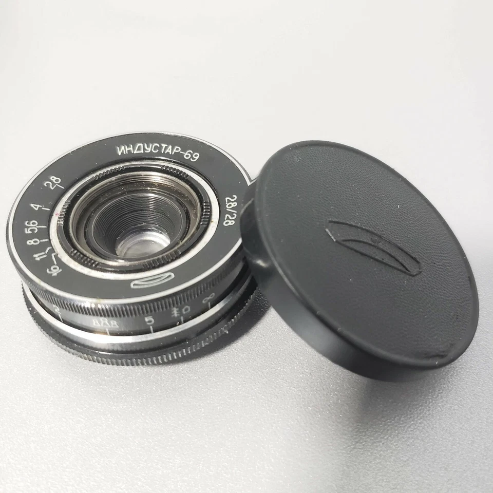 INDUSTAR 69 Photo Lens M39 mount 2.8/28mm MACRO Wide Angle Pancake - Image 2 of 4