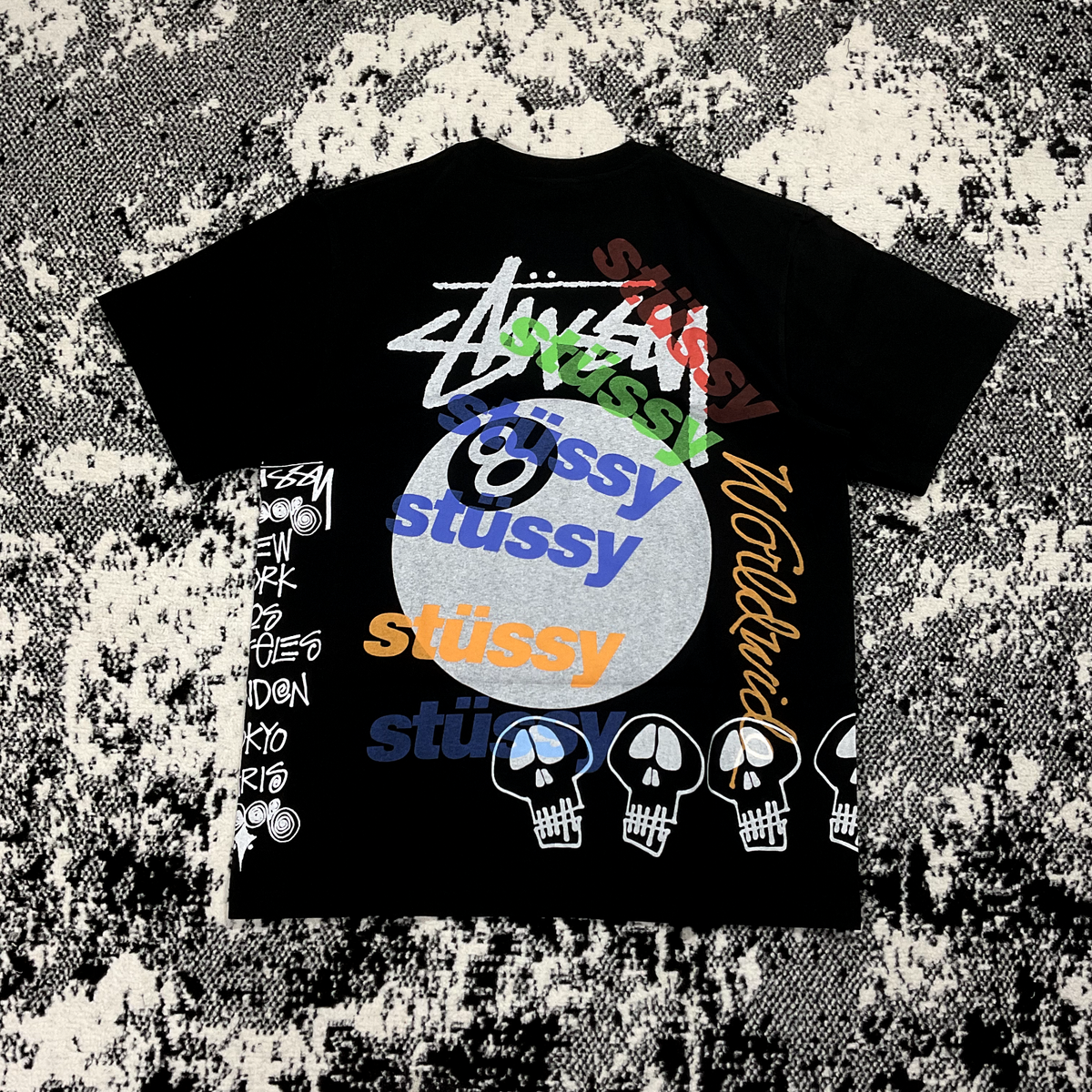 ★【STUSSY】★TEST STRIKE PIGMENT DYED LS TE.E★BLACK★ Stussy Test Strike pigment Dyed tee Black - Large Original