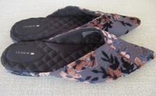 Birdies The Swan Cherry Blossom Pointed Toe Mules Size 9.5 Grey Velvet Floral