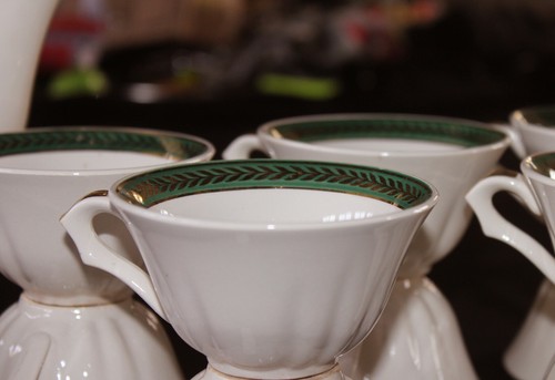 Service à café en faïence de Salins verseuse sucrier pot à lait tasses soucoupes - Picture 4 of 9