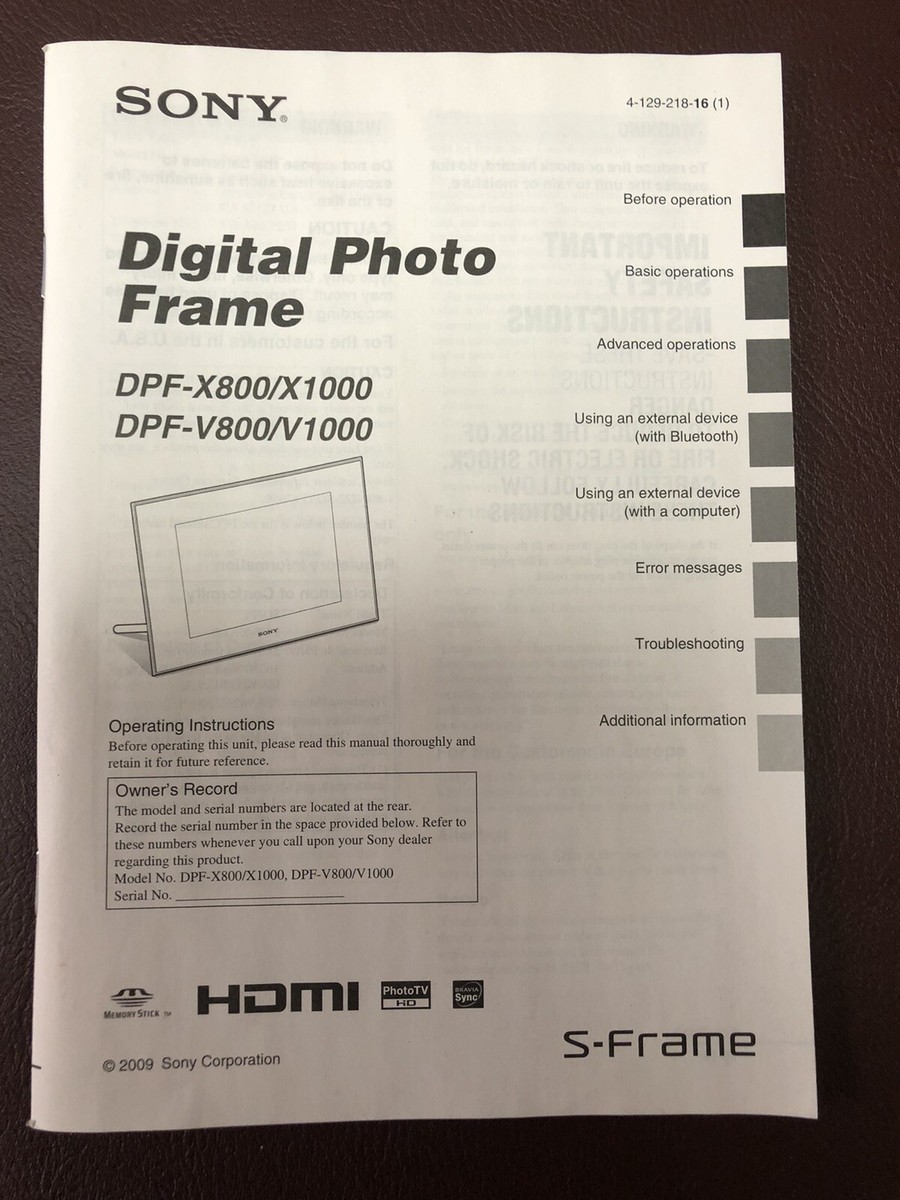 匿名発送︎❁¨̮SONY デジタルフォトフレーム DPF-X1000 DPF-X1000 | “エスフレーム” | ソニー