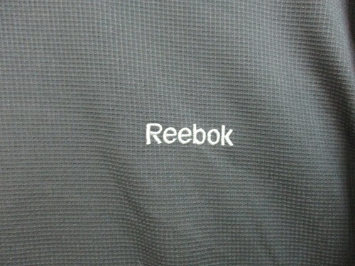 Reebok Sweater Medium Adult Black Lightweight Stretch Long Sleeve Logo Gym Mens - Picture 3 of 9