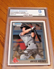 BRYCE BRENTZ Rookie****2010 Bowman CHROME Draft---MIINT 9***RED SOX***Mad Dog