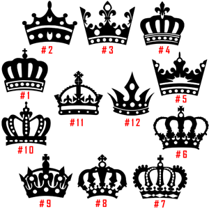 Crown Vinyl Decal Sticker Car Window Wall Laptop Queen King Prince