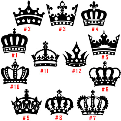 Crown Vinyl Decal Sticker Car Window Wall Laptop Queen King Prince Princess Art