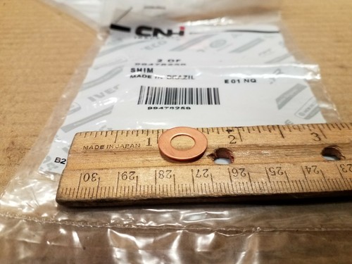 New Holland Washer Part # 99478259 - Lower Injector Copper Seal Washer / Shim - Picture 3 of 3