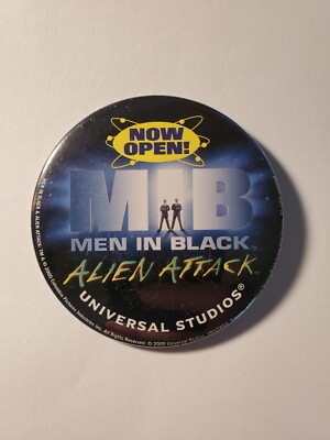 Vintage 2000 Universal Studios Men In Black Alien Attack Button    Rare