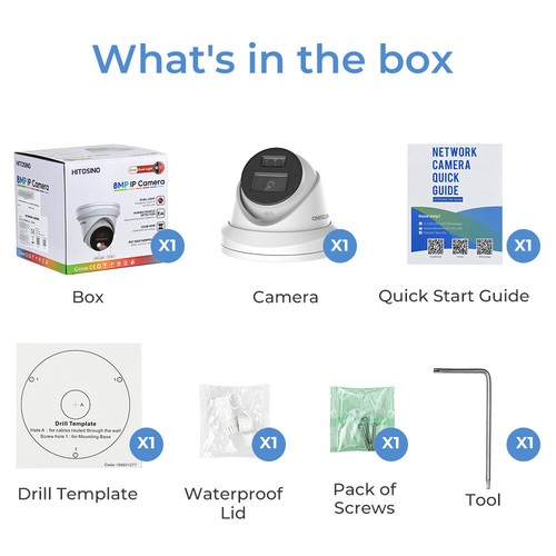 Hitosino 4K 8MP microfono POE IR IP fotocamera Smart Hybird doppia luce 2 vie audio casa Stati Uniti - Foto 18 di 24