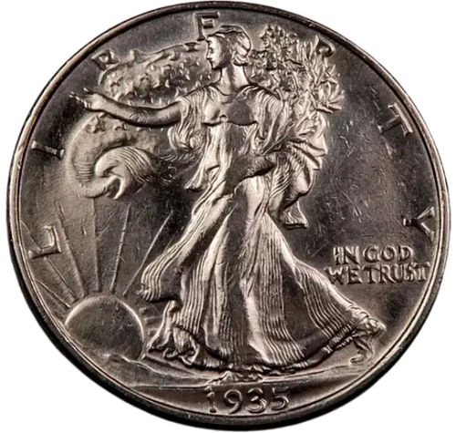 1935-S Walking Liberty Half Dollar ~ Borderline Uncirculated (AU++)