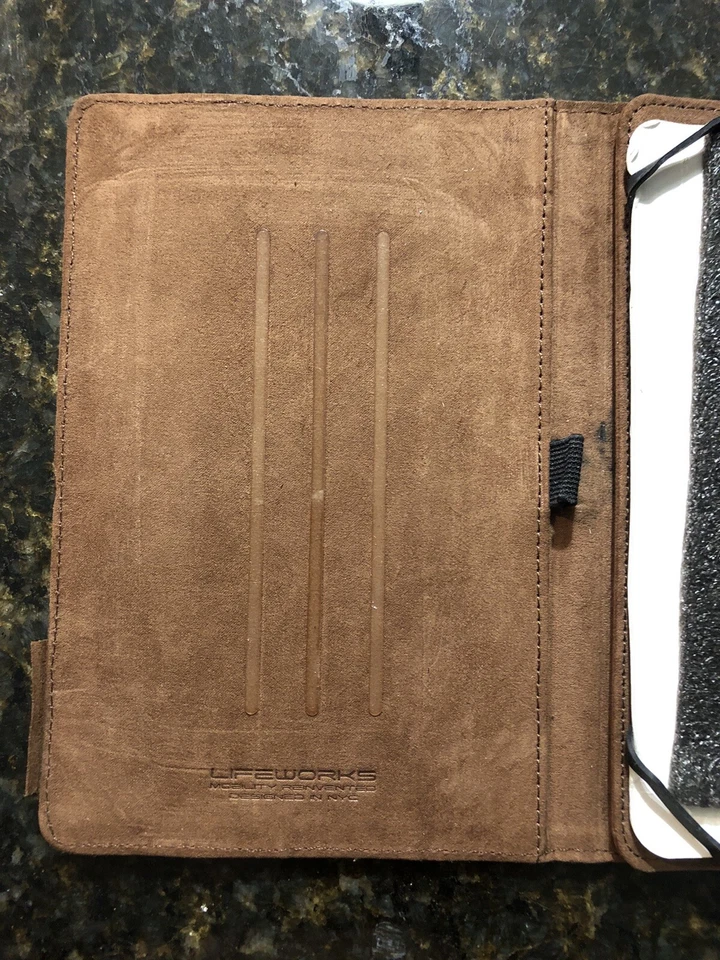 Lifeworks Slate Universal Folio Case for 7-8" Tablets Denim and Brown - Image 2 of 4