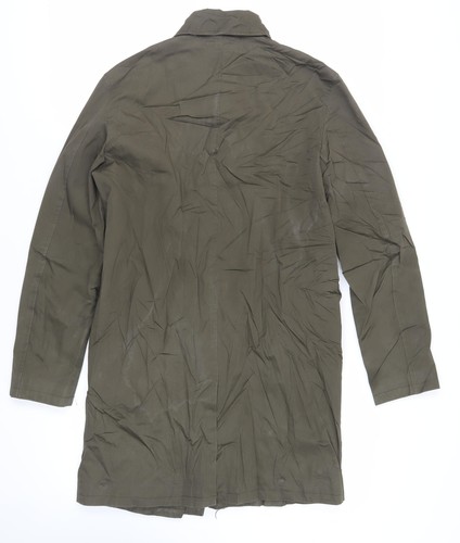 New Look Men Mens Green Overcoat Coat Size XS Button - Picture 2 of 10