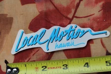 LOCAL MOTION Hawaii Clear Neon Blue OG Aloha 80's LM2 Vintage Surfing STICKER