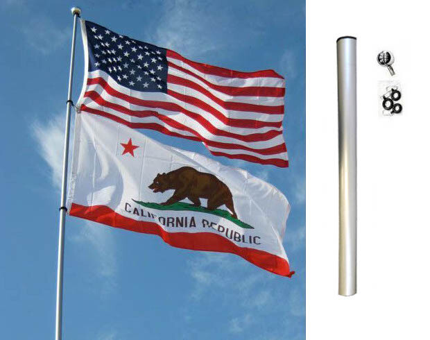 24ft Flag Pole 24' Telescoping Fiberglass Pole Tail Gating Pole Antenna Pole