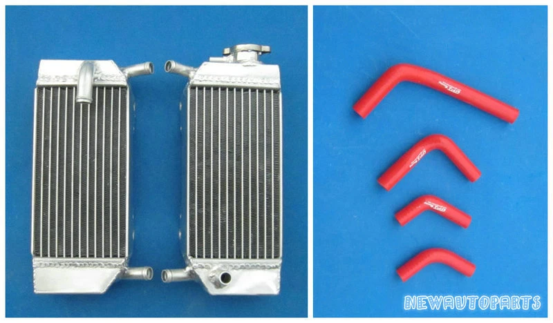 Radiador e mangueira de alumínio laranja para 2004-2013 06 07 08 09 Honda CRF250X CRF250R - Imagem 3 de 4