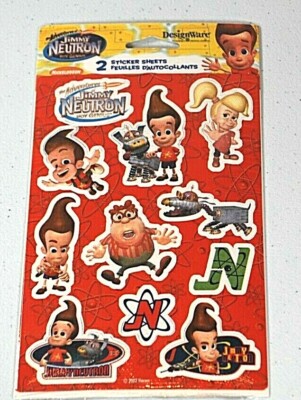 Vintage Jimmy Neutron Nickelodeon 2002 sticker pack American Greetings 2 sheets