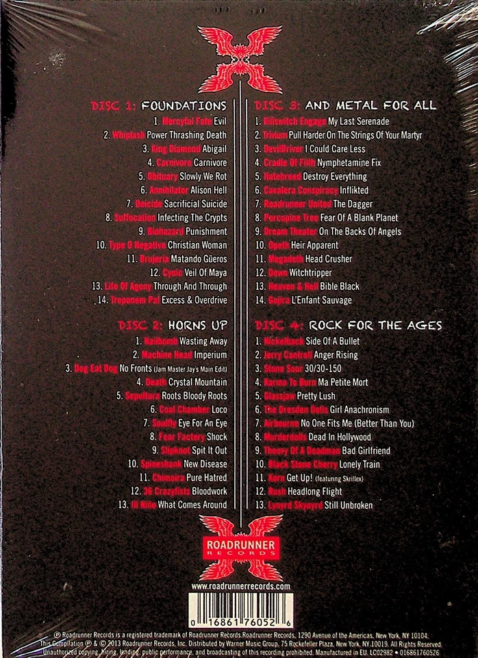 XXX -Three Decades Of Roadrunner Records 4-CD -NEW (Slipknot/Gojira) Metal/Rock  - Image 2 of 2
