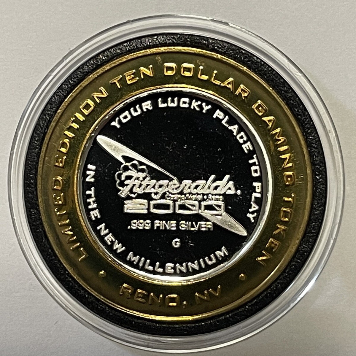Fitzgeralds Casino Reno Nevada $10 Gaming Rare Token .999 Fine