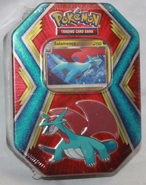 Pokemon Salamence Tin RARE 2019 3 Booster Packs Inside for sale online