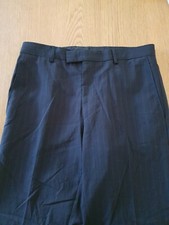 JAMES DERBY Black Navy/Brown Wool Striped Pants Size 48S C39