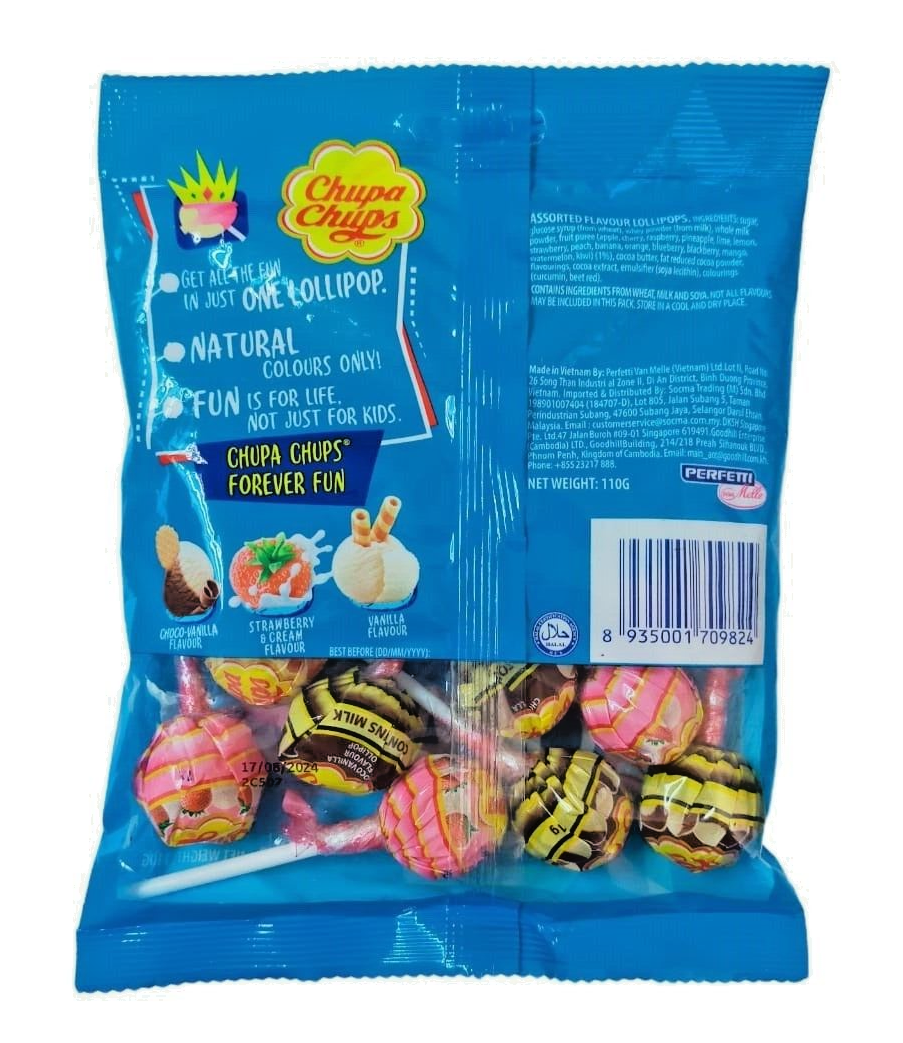 30 x Best Chupa Chups Lollipops Assorted Flavour Bulk Kids Lollies Bag Candy