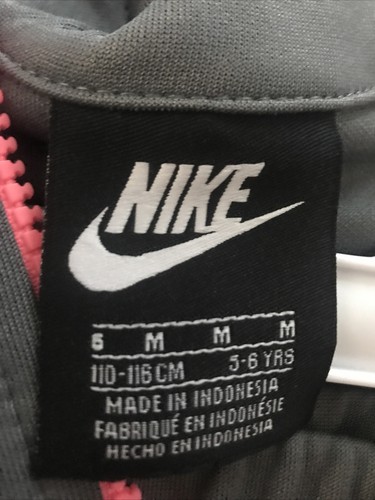 NEW Girls Nike 2-Piece Track Warm-Up Suit, Cool Grey Pink White Size Medium 6 - Picture 7 of 11