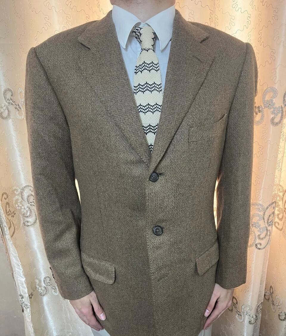 SAINT LAURENT (YSL) blazer Parioli vintage su misura classico puro pelo di cammello 38R 42R