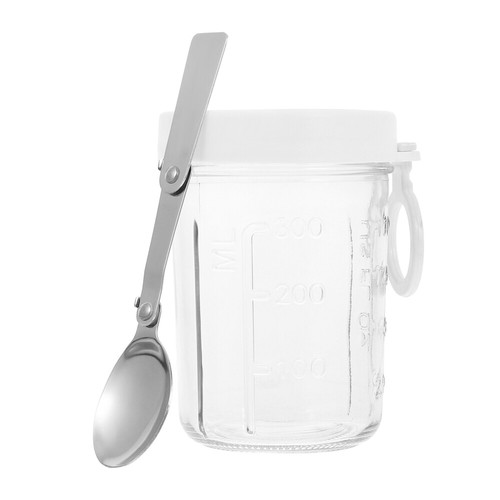 Overnight Oats Jars Glass Container Dessert Cups with Lids and Spoons - Picture 6 of 12
