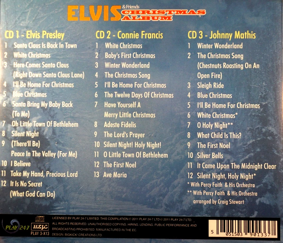 Elvis & Friends - Christmas Album, 3 Disc Set - CD, VG - Image 2 of 2