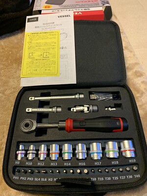 Vessel 400ER3-1M Cordless Electric Slim Ratchet Set - Compact Power Tool Kit
