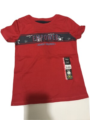 Athletic Works Girls Graphic T-Shirt EMPOWER ACHIEVE GREATNESS XS 4-5 NEW
